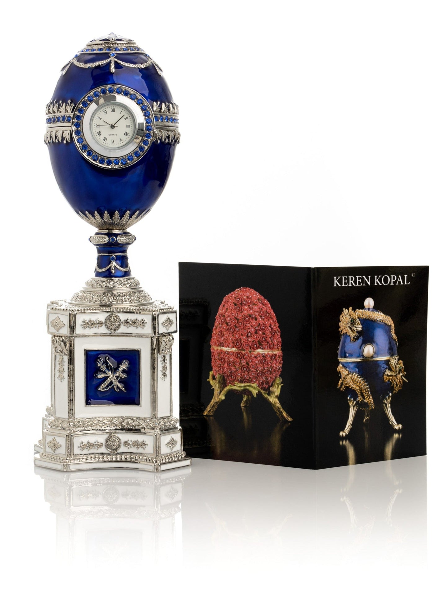 Area Blue Faberge Egg with a Pearl and a Clock