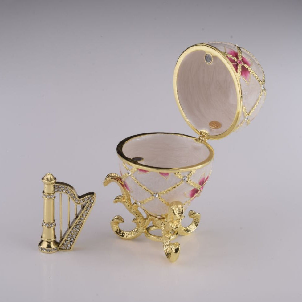 Area White Egg with Flowers & Harp