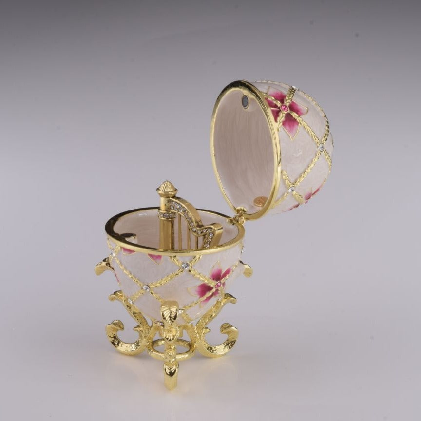 Area White Egg with Flowers & Harp