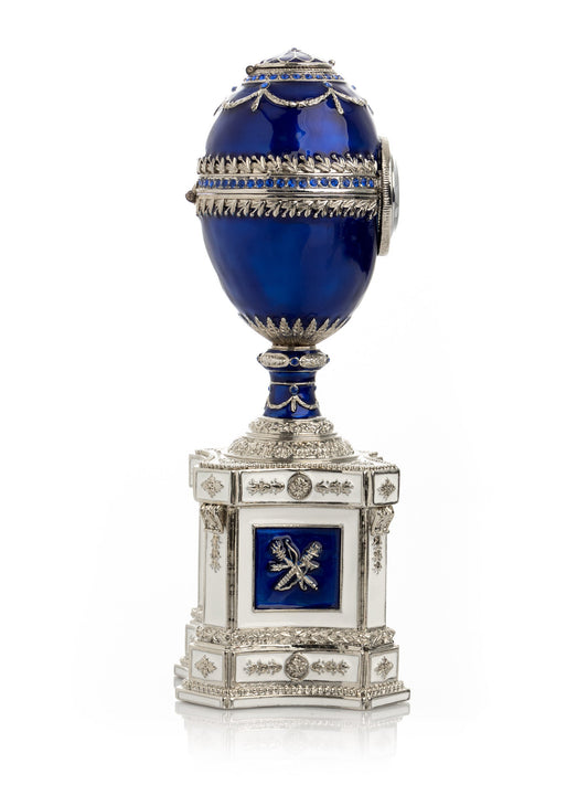 Area Blue Faberge Egg with a Pearl and a Clock