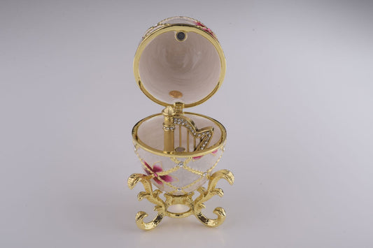Area White Egg with Flowers & Harp