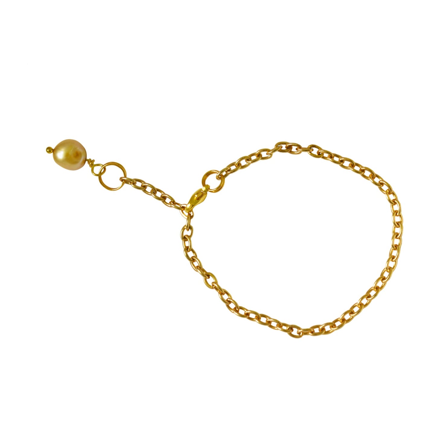 Area Gold freshwater pearl adjustable bracelet or anklet on gold plated chain